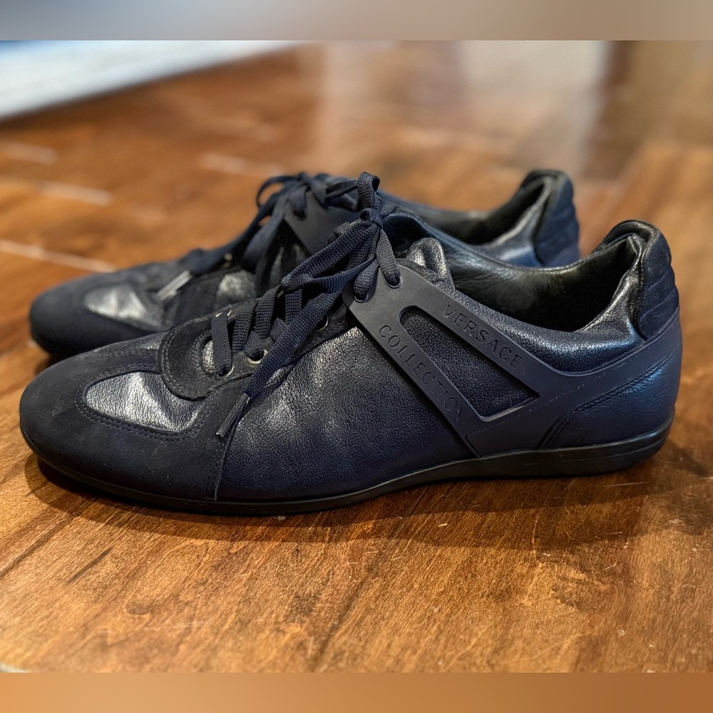 **SALE**Versace Collection Men's Navy Leather Shoes